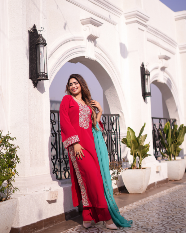 Magenta Red indian ethnic wear