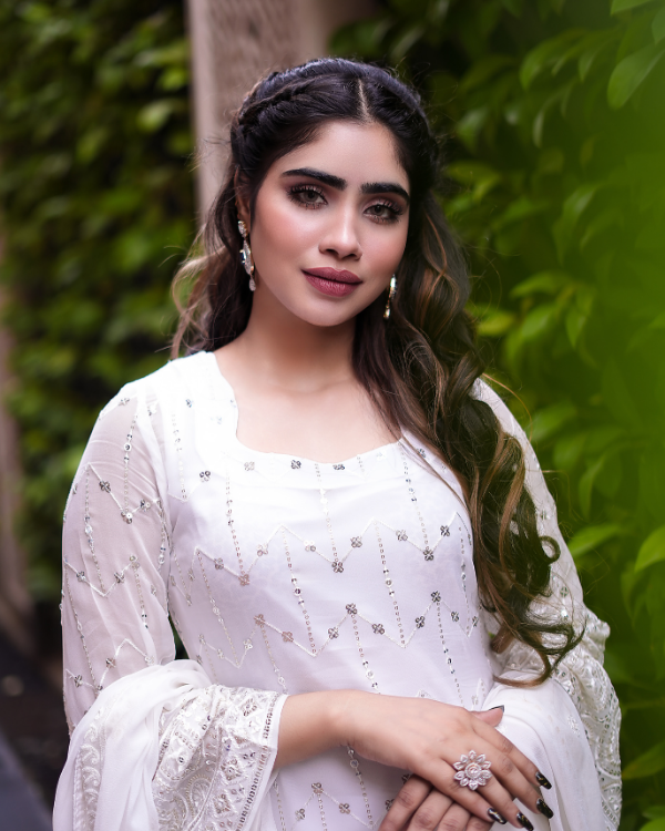 Full White indian ethnic wear