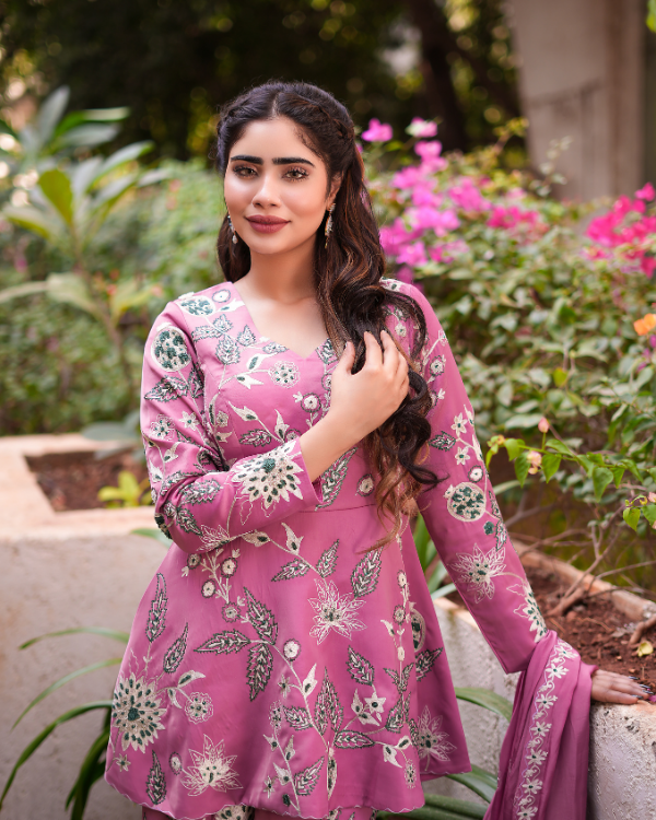 Mauve Pink indian ethnic wear
