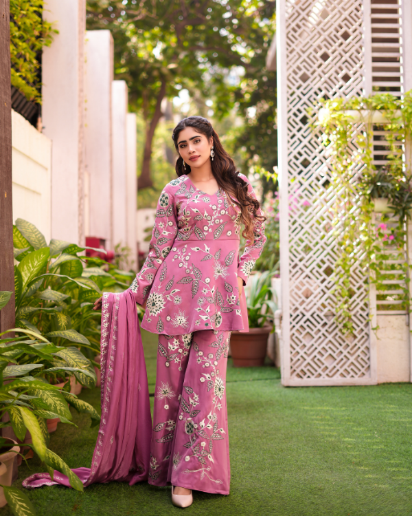Mauve Pink indian ethnic wear