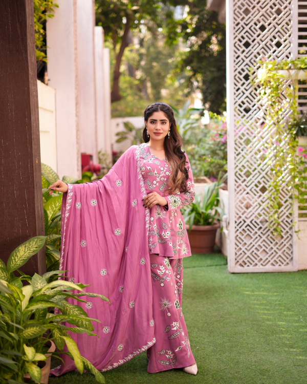 Mauve Pink indian ethnic wear