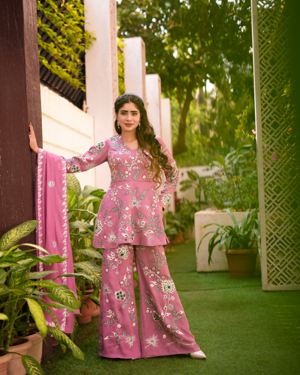 Mauve Pink indian ethnic wear