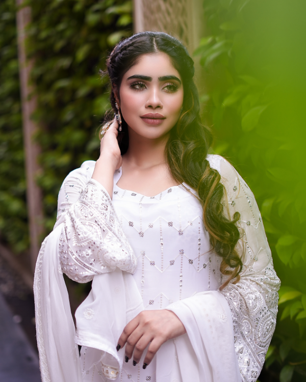 Full White indian ethnic wear