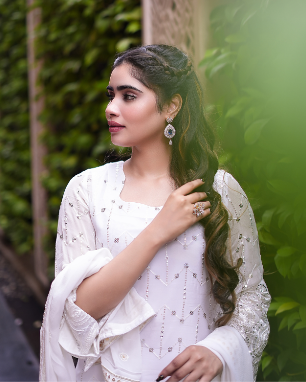 Full White indian ethnic wear