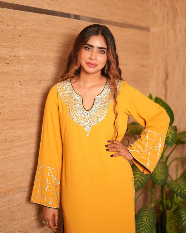 Yellow indian ethnic wear