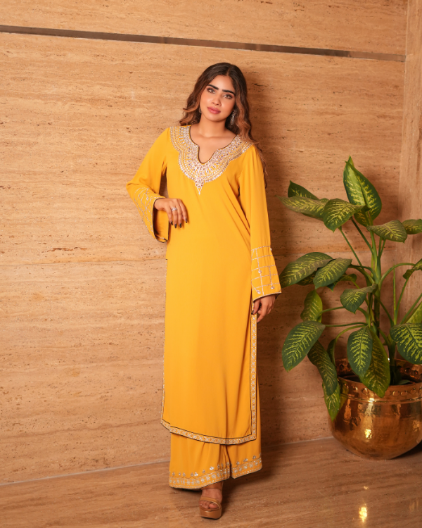 Yellow indian ethnic wear