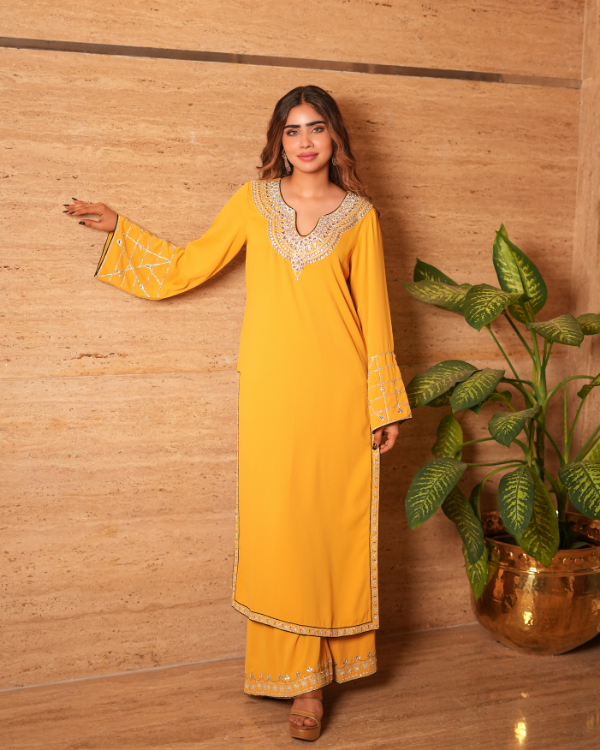 Yellow indian ethnic wear