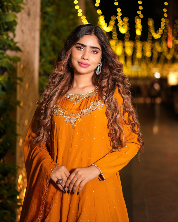 Orange indian ethnic wear