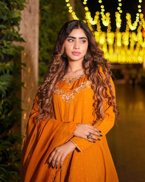 Orange indian ethnic wear