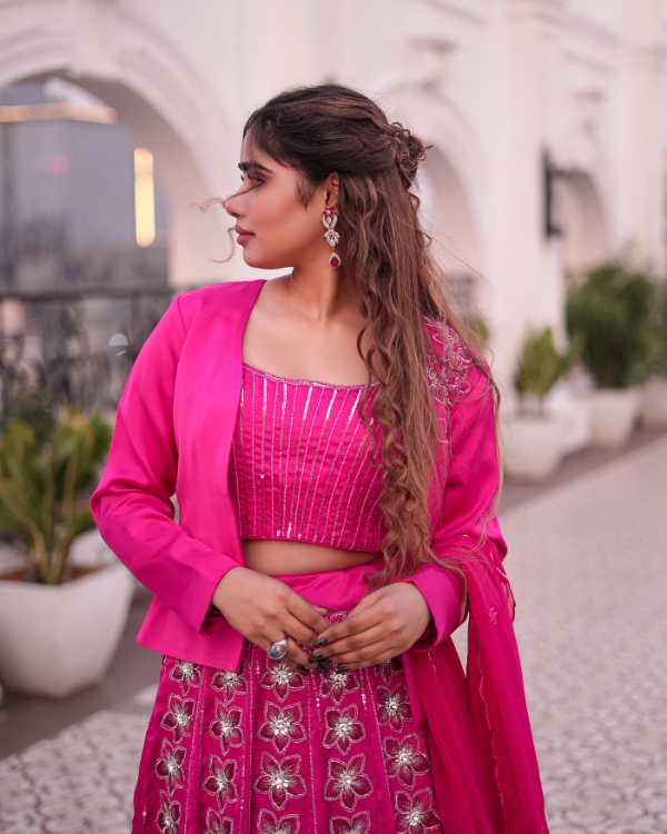 Red indian ethnic wear