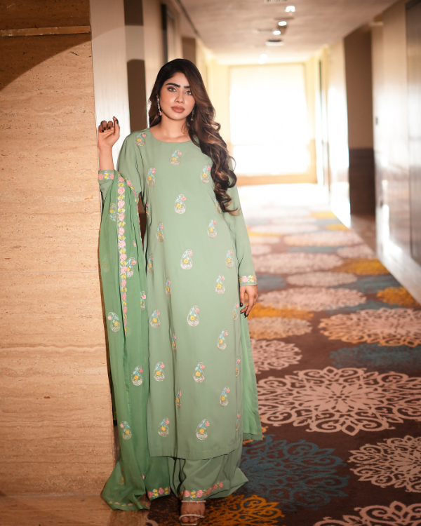 Green indian ethnic wear