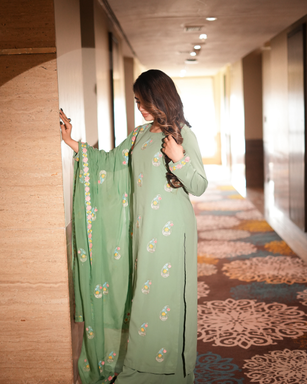 Green indian ethnic wear