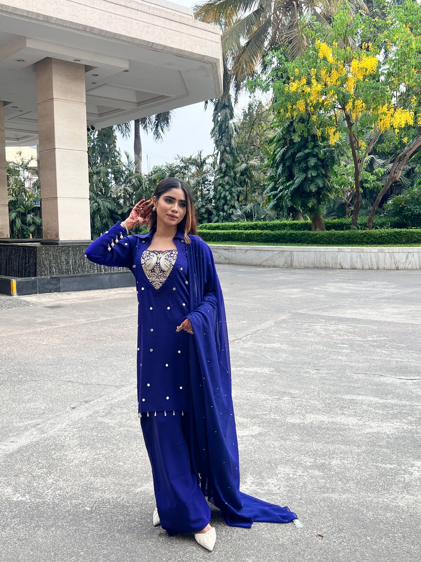 SHORT KURTA WITH FARSI SALWAR
