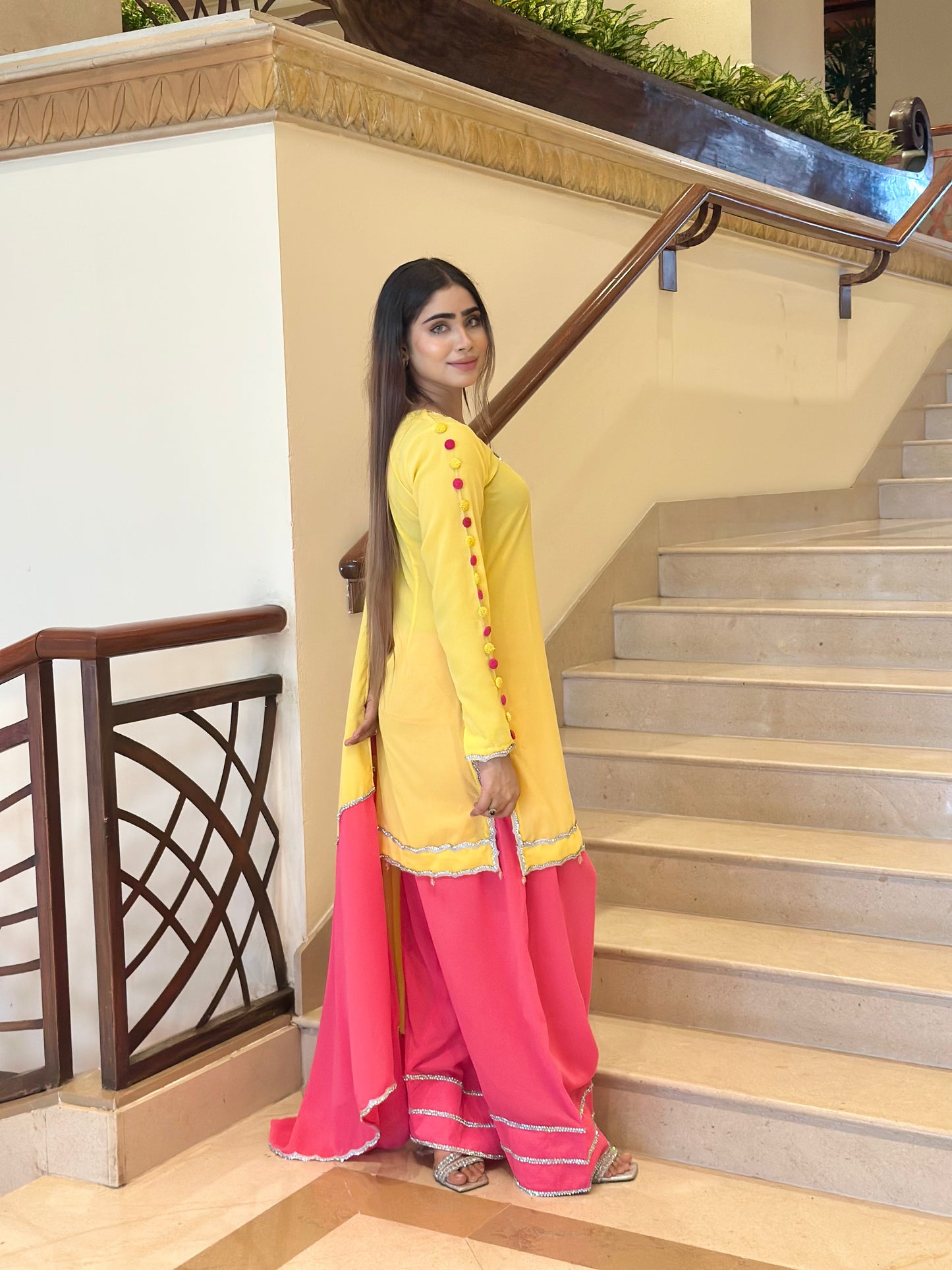 YELLOW-PINK INDIAN ETHNIC WEAR