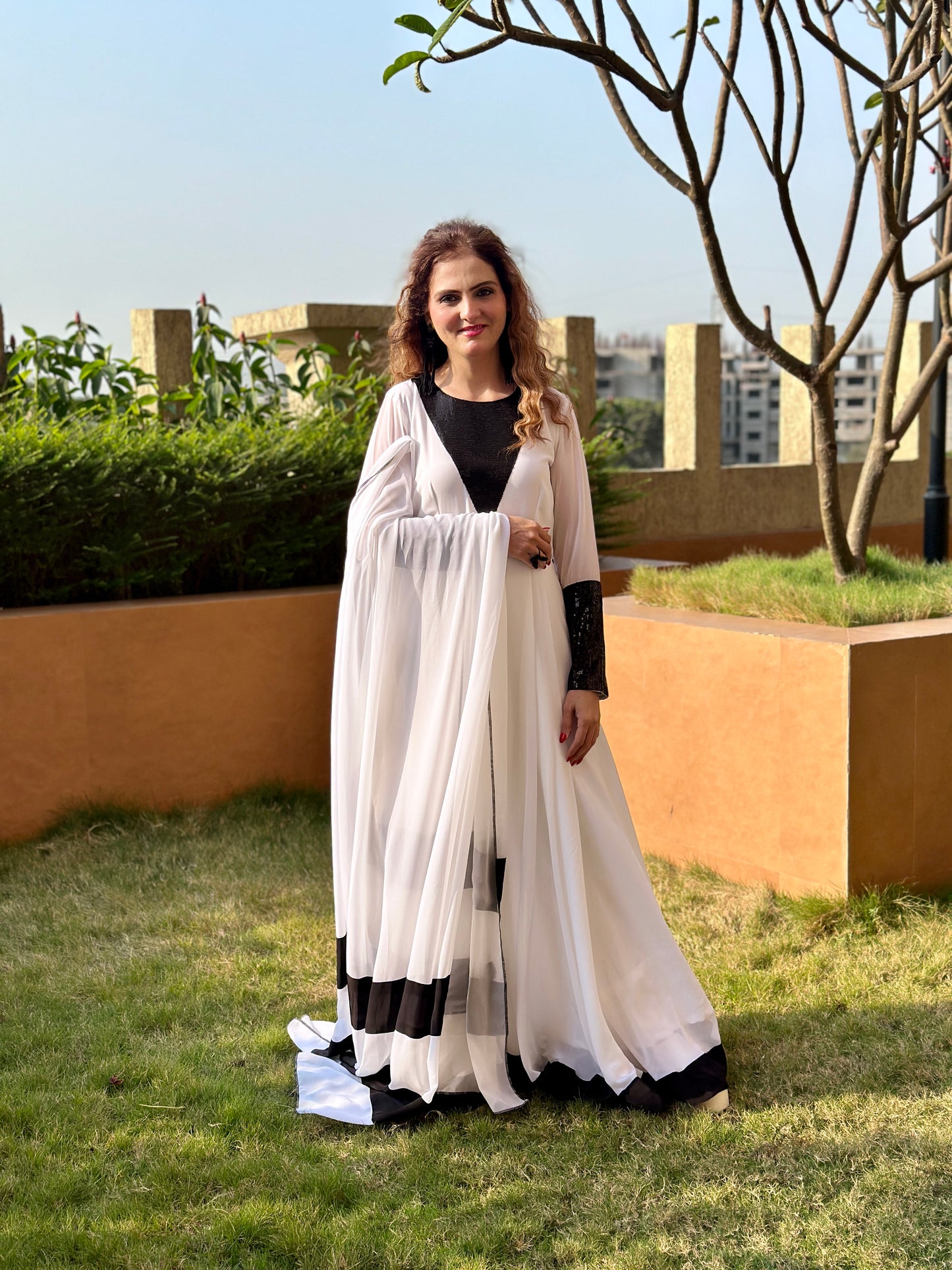 WHITE ANARKALI