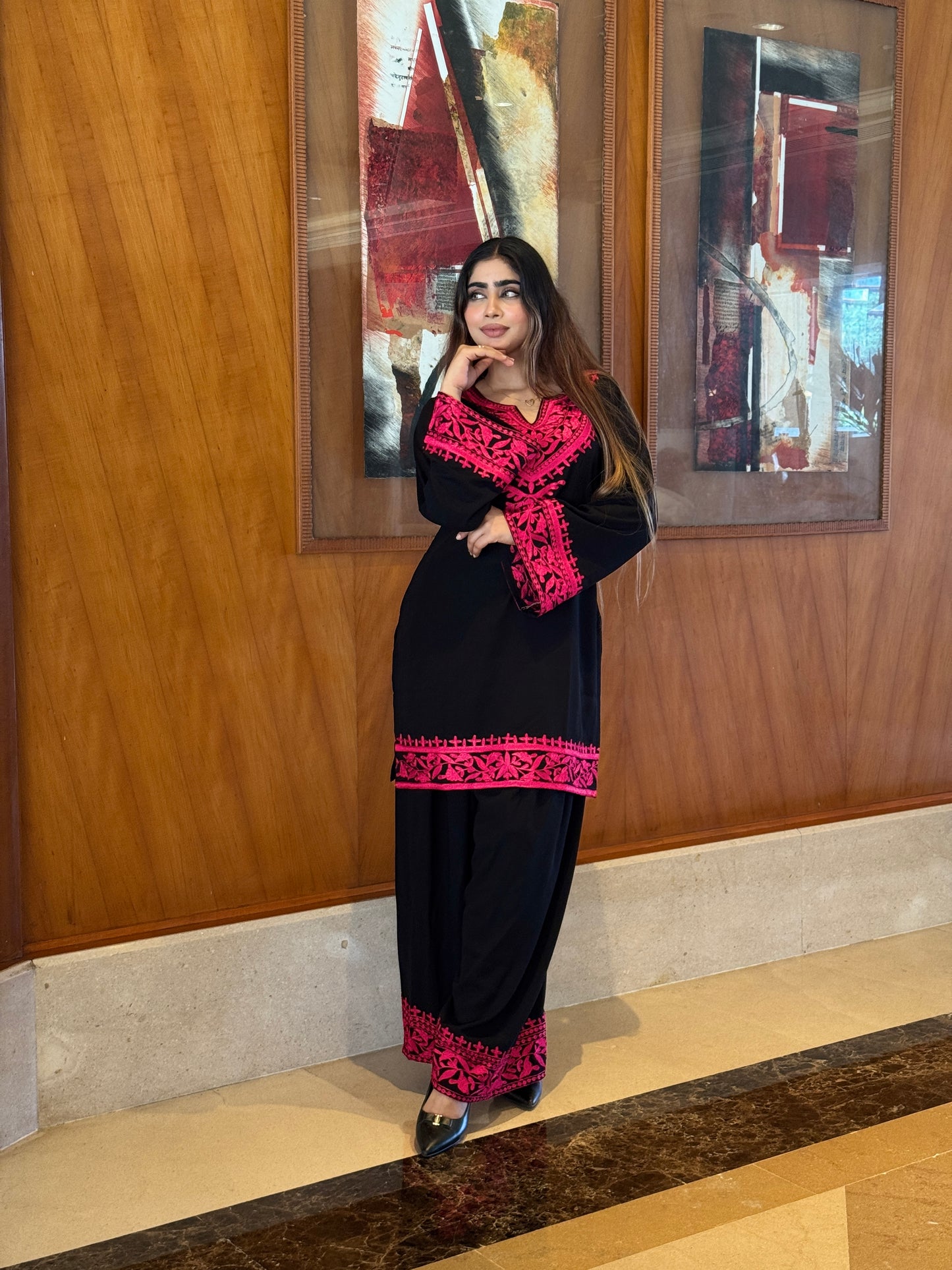 BLACK-RED INDIAN ETHNIC WEAR