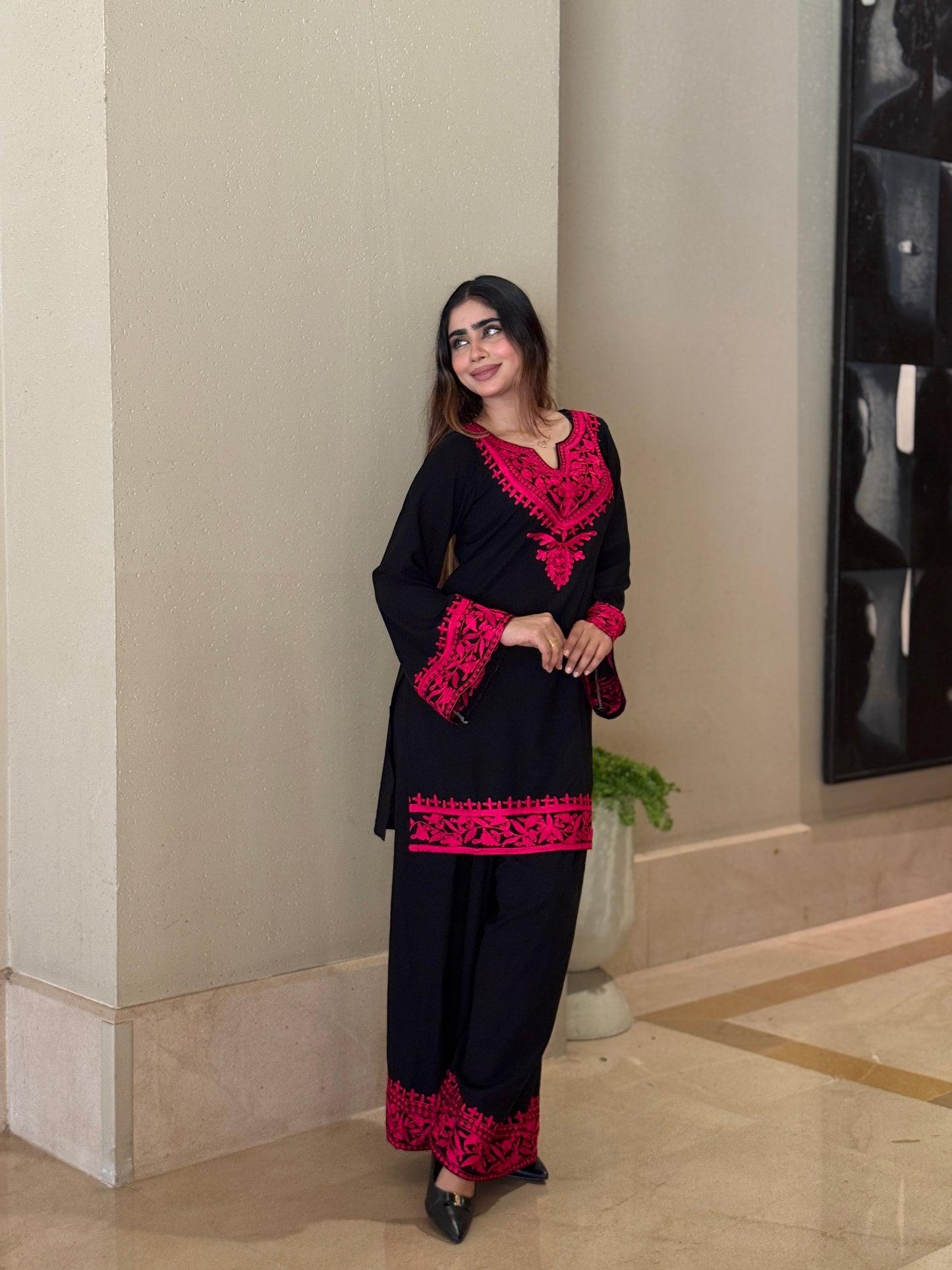 BLACK-RED INDIAN ETHNIC WEAR