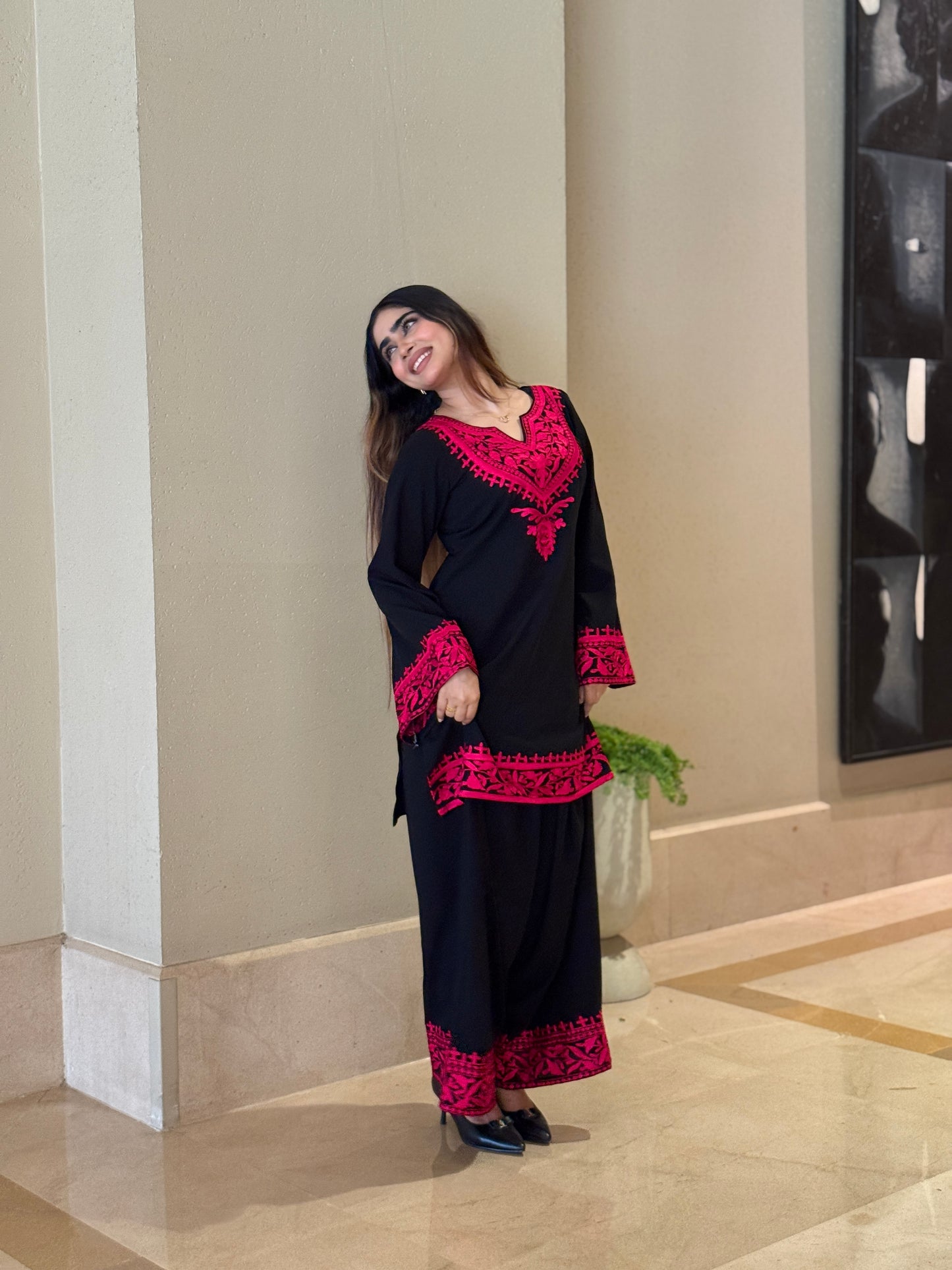 BLACK-RED INDIAN ETHNIC WEAR