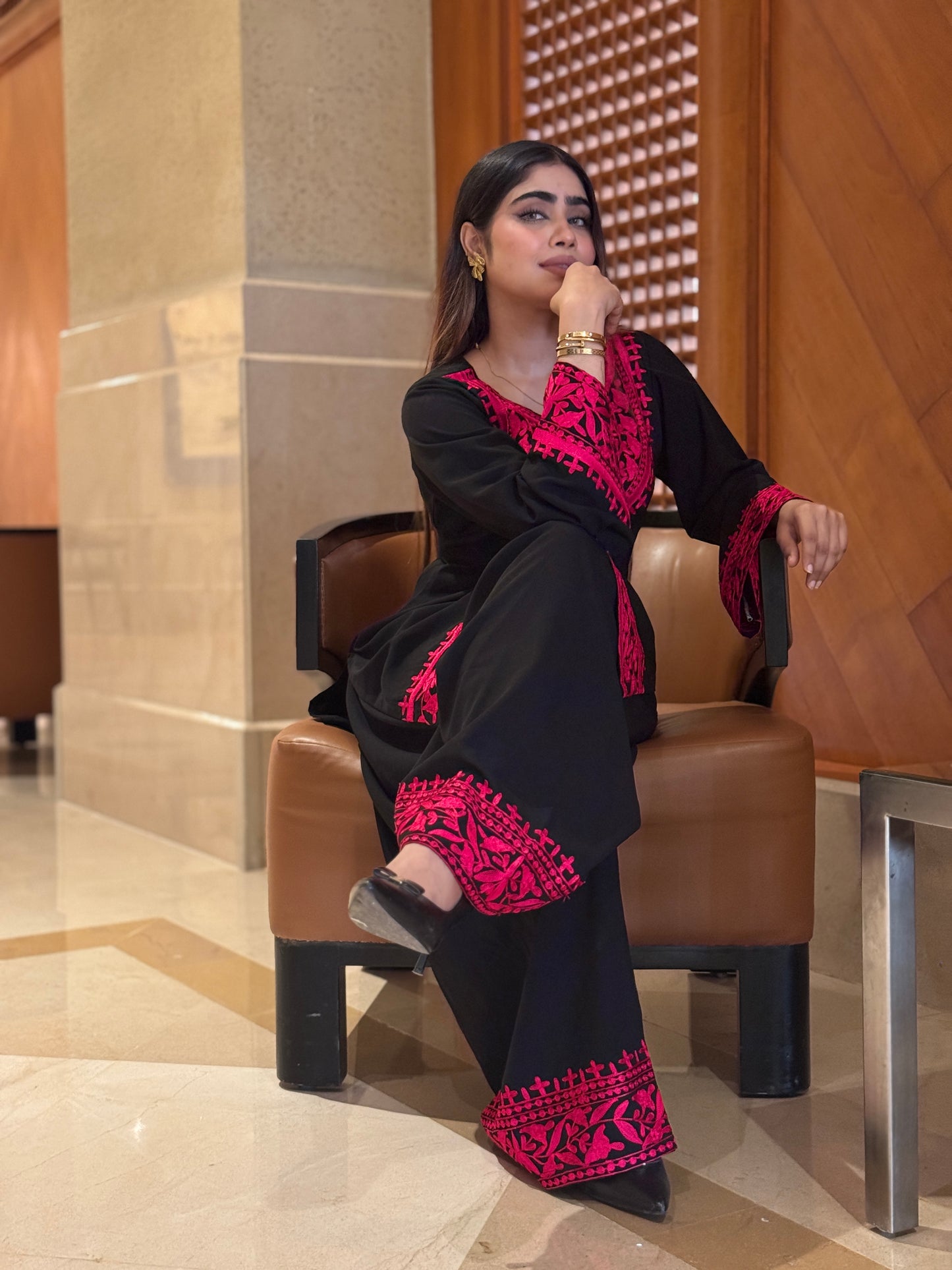 BLACK-RED INDIAN ETHNIC WEAR