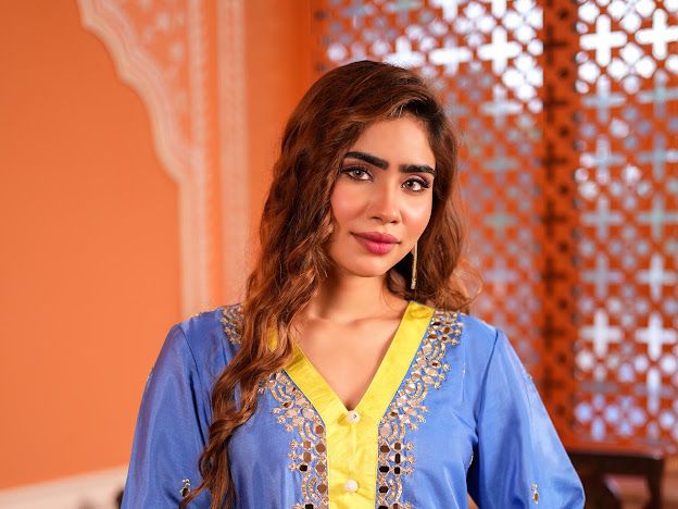 BLUE-YELLOW INDIAN ETHNIC WEAR