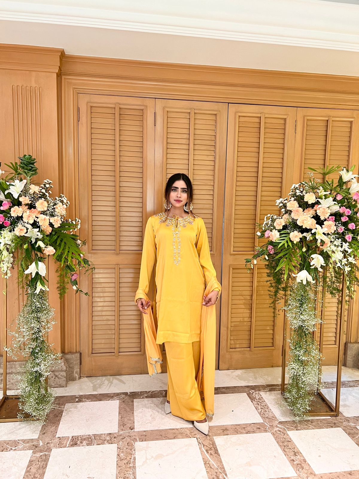 YELLOW SHORT KURTA FARSI SALWAR SUIT