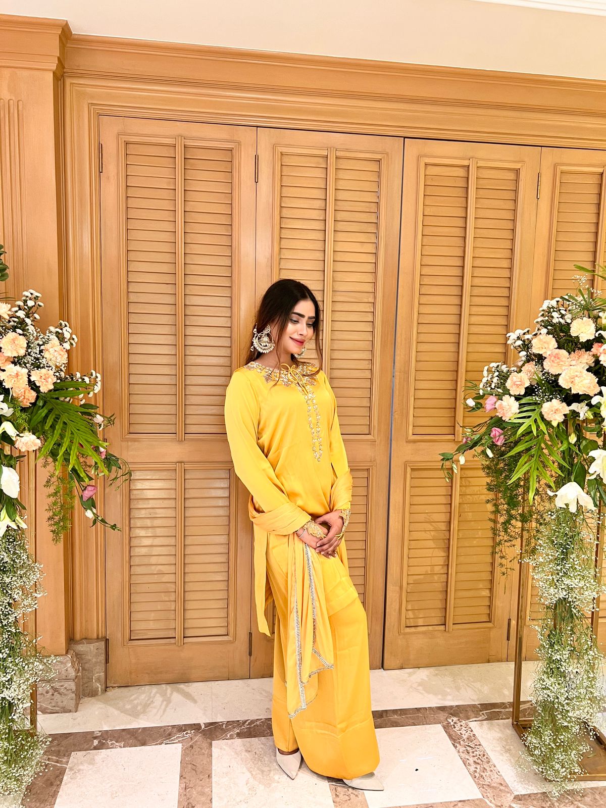 YELLOW SHORT KURTA FARSI SALWAR SUIT