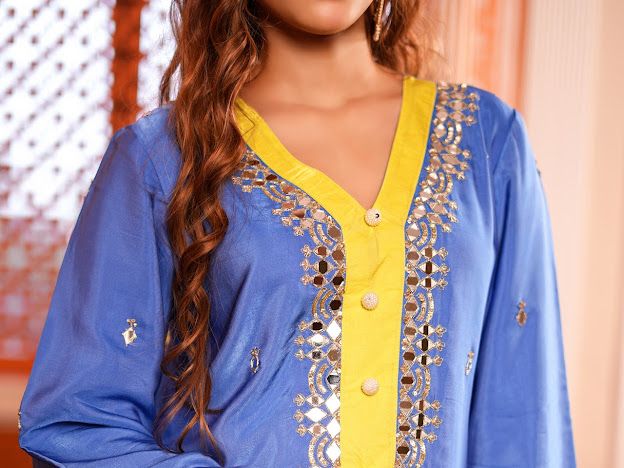 BLUE-YELLOW INDIAN ETHNIC WEAR