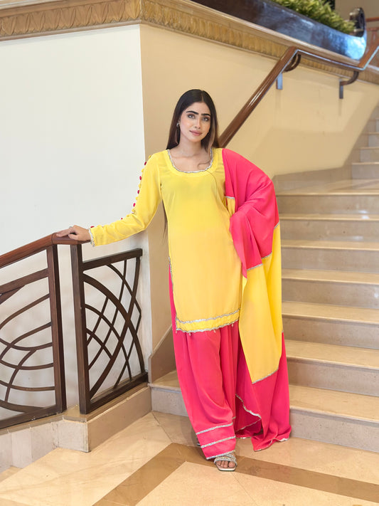 YELLOW-PINK INDIAN ETHNIC WEAR