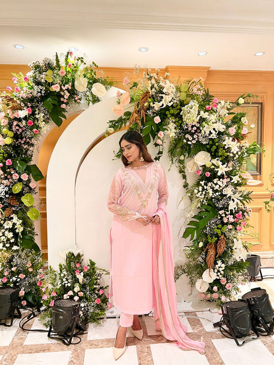 PARTY WEAR PINK SALWAR SUIT